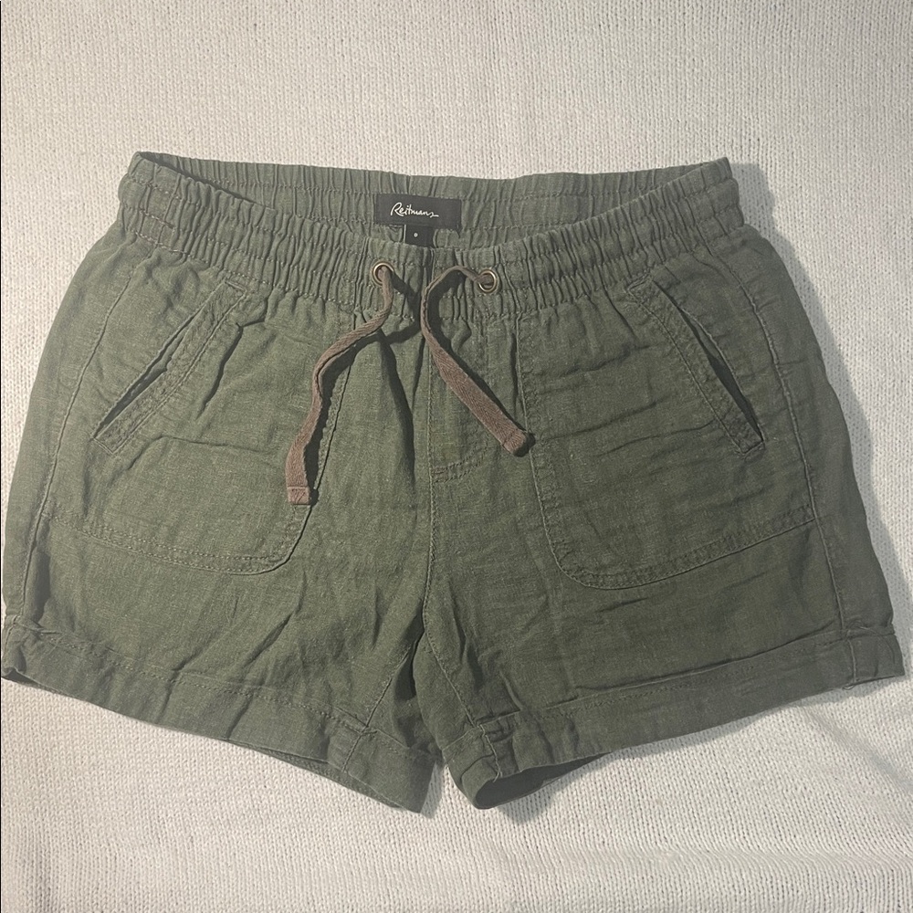Reitmans Women's linen Shorts size 0 green